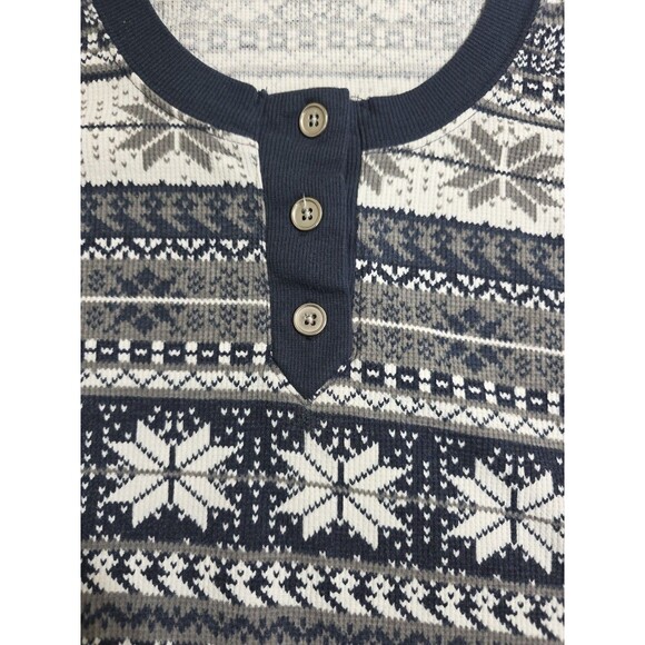 Tommy Hilfiger gray and white thermal long sleeve shirt size Small Snowflakes - Picture 11 of 11